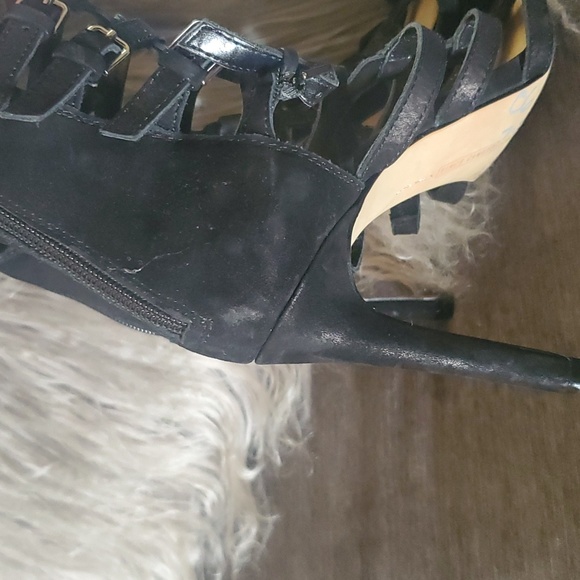 Vince Camuto Black Suede High Heel Gladiators - Picture 8 of 12